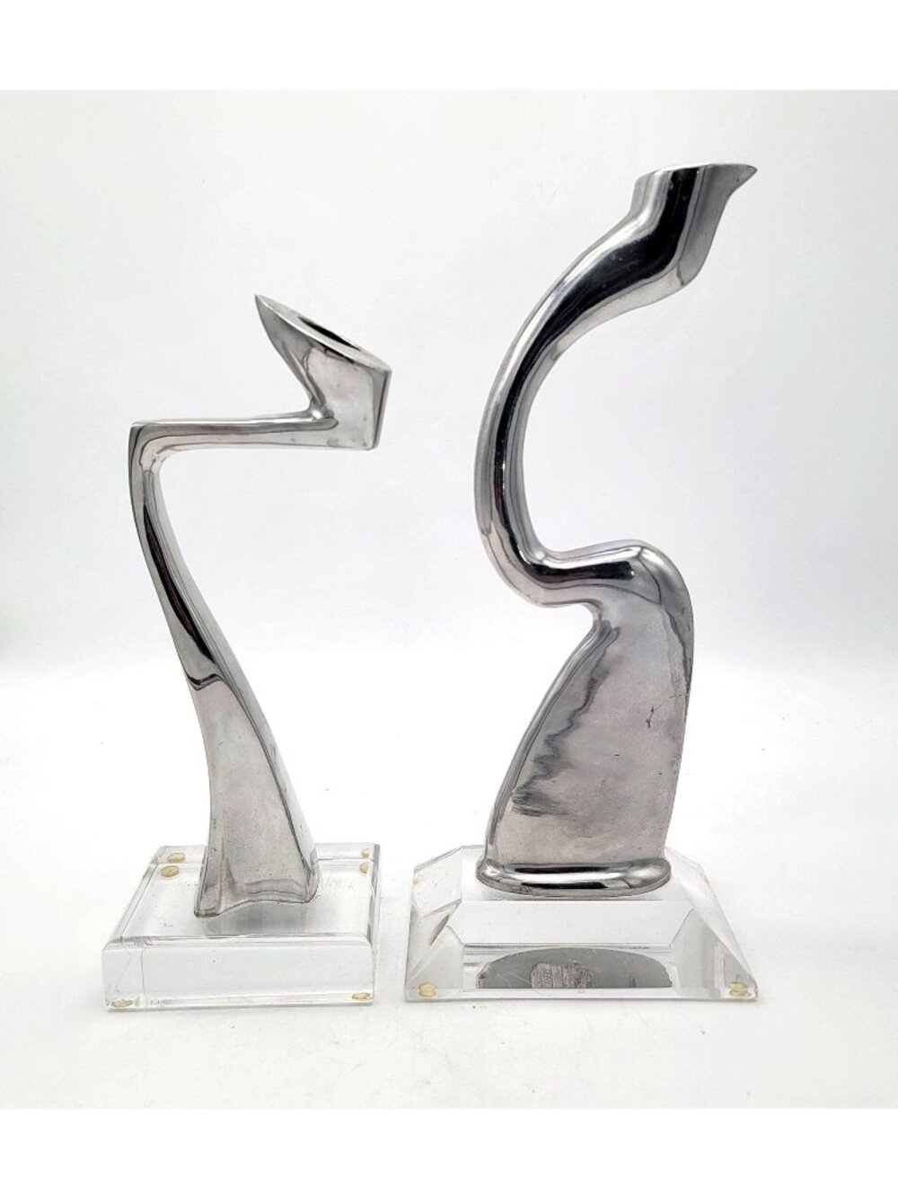 Pair Of Arclumis Swan Candlesticks By Matthew Hilton For SCP England 1987 Polish